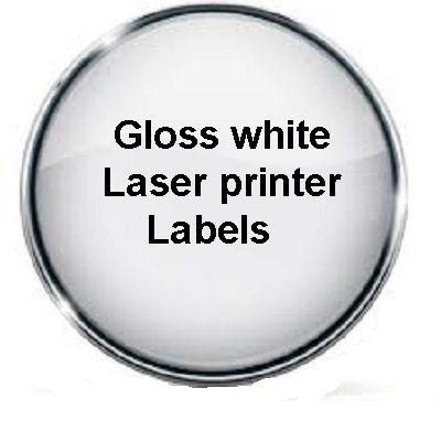 Gloss white laser printer labels white button