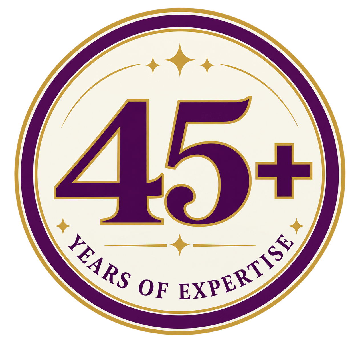 45+ Years of Expertise badge